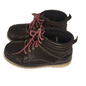 Alvey Hiking Boots Little Boys Size 3M Brown Burgundy Laces​​